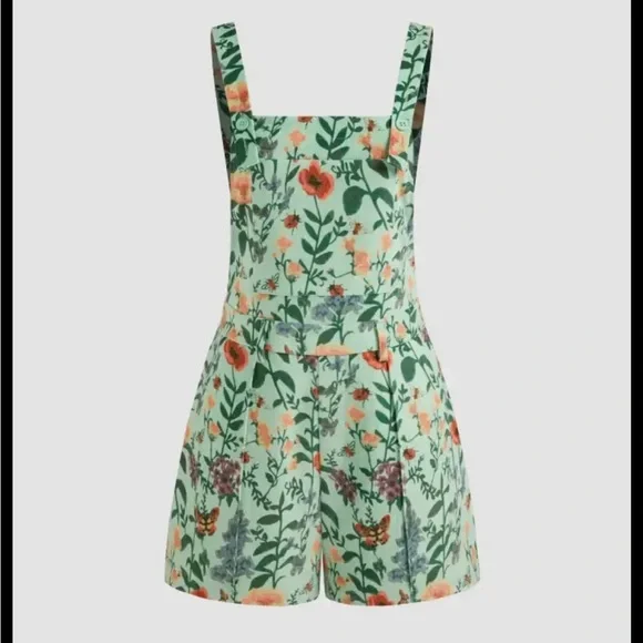 New XL Cider Corduroy Floral Overalls Romper. - Picture 2 of 13